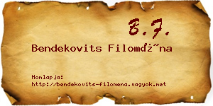 Bendekovits Filoména névjegykártya